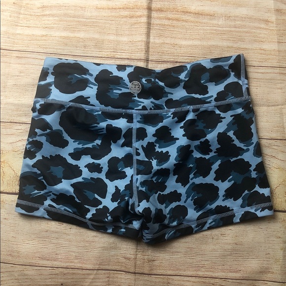 Iab Mfg Blue and Black Leopard Print Shorts - Picture 4 of 6